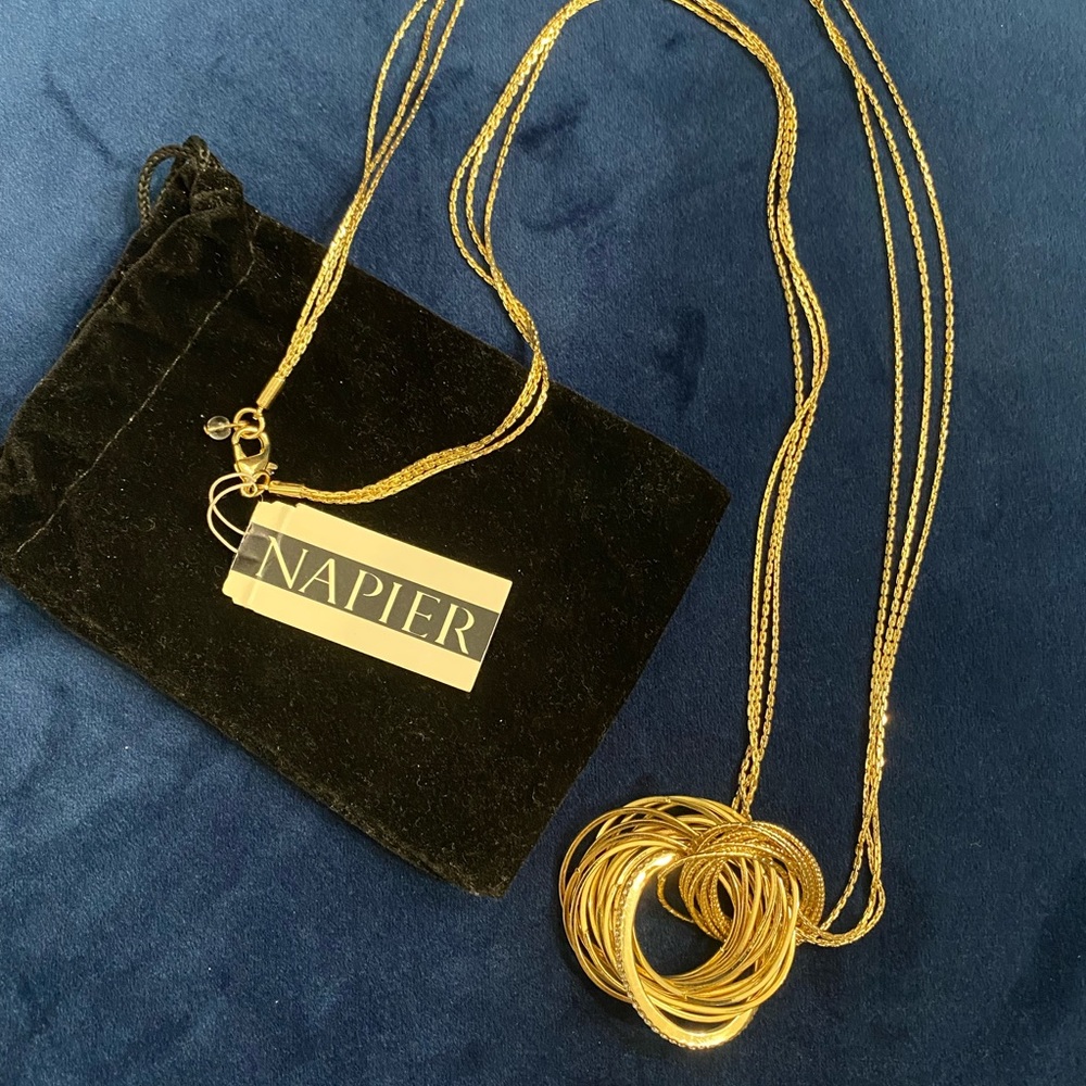 Napier Gold Drop Charm Necklace